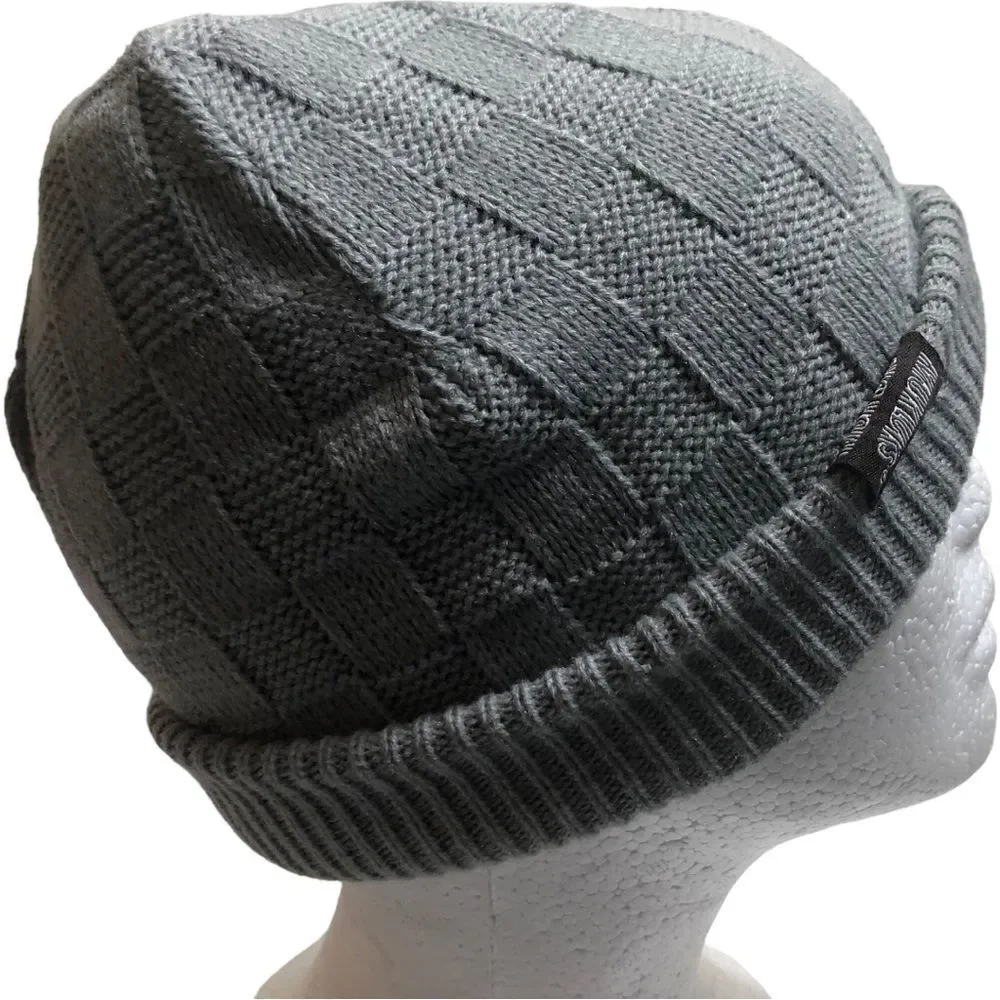 Muk Luks Gray Reversible Beanie Hat